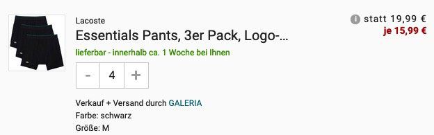 12er Pack Lacoste Essentials Pants in Schwarz, Grau oder Weiss aus Supima Cotton für 63,96€ (statt 120€)