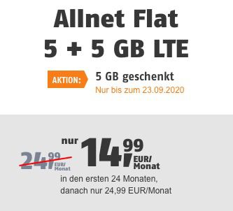 Allnet Flat von klarmobil im Telekom Netz mit 10GB LTE für 14,99€ (statt 24,99€)   oder Vodafone nur 11,99€