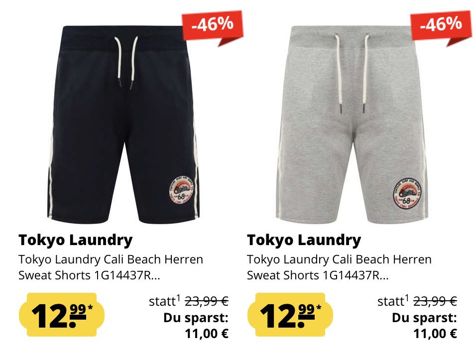 Tokyo Laundry Sale bei SportSpar + 5€ Gutschein ab 50€   z.B. Herren T Shirts ab 8,99€