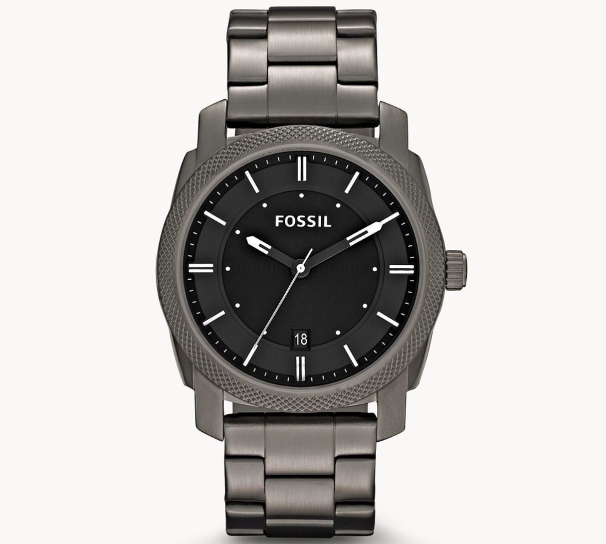 Fossil FS4774 Machine 3 Zeiger/Datum Herren Edelstahl Uhr für 55,79€ (statt 82€)