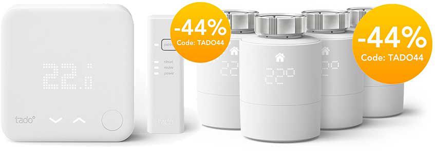 44% Rabatt auf tado Heizkörperthermostate & mehr z.B. Doppelpack Thermostat für 83,99€ (statt 130€)