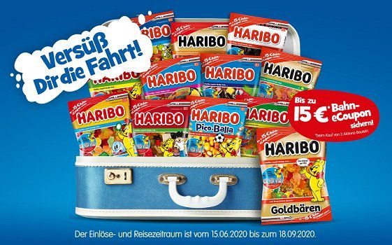 Mit Haribo bis zu 15€ Bahn eCoupon sichern