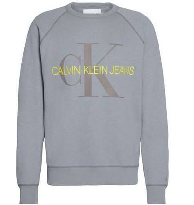 Calvin Klein Pullover Vegetable Dye Monogram in Grau für 39,95€ (statt 58€)