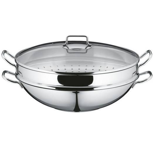 🥘 WMF Macao Wok mit Glasdeckel (36 cm) inkl. Dämpfereinsatz für 89,99€ (statt 114€)