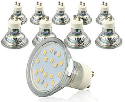 10er Pack Kyotech GU10 LED Lampen mit 5W in Warmweiß für 10,49€