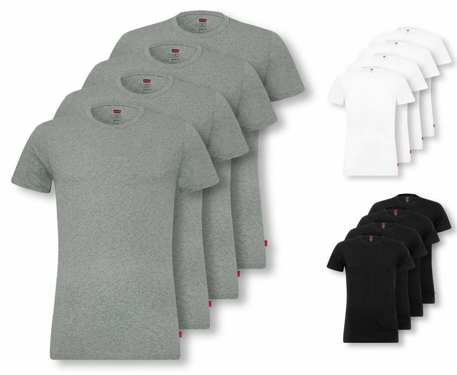 4er Pack Levi’s Herren T-Shirts: Crew Neck u. V-Neck für 36,99€ (statt ~50€)