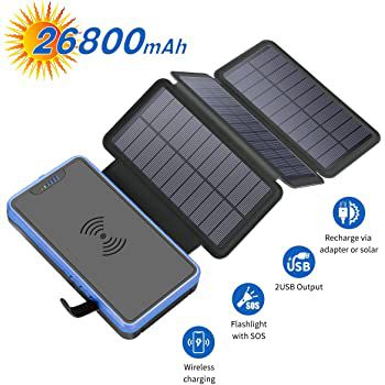 XIYIHOO Solar Powerbank mit Qi Funktion & 26800mAh für 22,99€ (statt 43€)