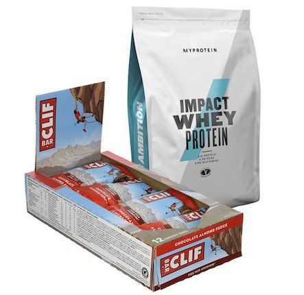 2kg Myprotein Impact Whey Protein (MHD) + 24x Clif Bar Chocolate für 40€ (statt 55€)