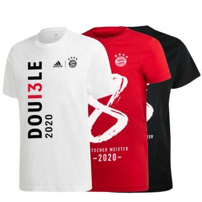 adidas Bayern München Double, Pokalsieger oder Deutscher Meister 2020 T Shirts für jeweils 22,95€