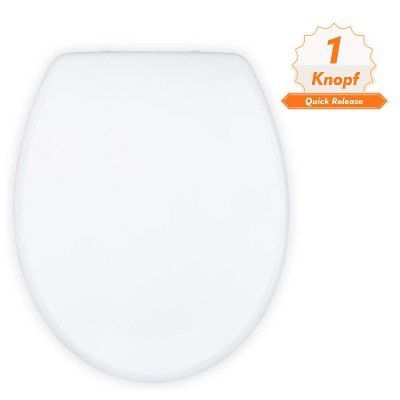 Dalmo Toiletten Sitz in klassischer O Form aus antibakterielle Duroplast und Edelstahl für 23,99€ (statt 37€)