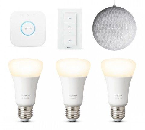 Philips Hue White E27 Bluetooth Starter Kit + Google Nest Mini für 79€ (statt 108€)