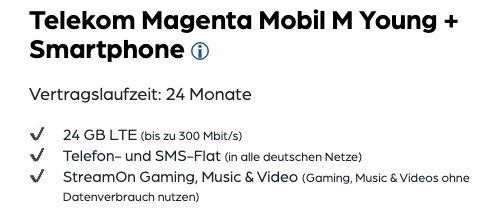 Magenta + Young: Apple iPhone 11 + Apple AirPods 2 + Yi Action Cam nur 29,95€ + Telekom Flat mit 24GB + StreamOn für 39,95€ mtl.