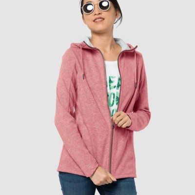 Jack Wolfskin Damen Riverland Hooded Jacket in Rose Quartz für 51,64€ (statt 66€)