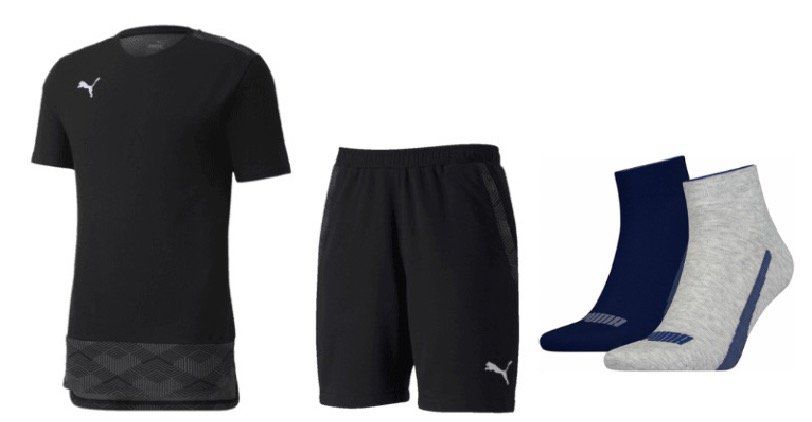 Puma Freizeit Outfit (T Shirt, Shorts, 4 Paar Socken) für 39,95€ (statt 46€)