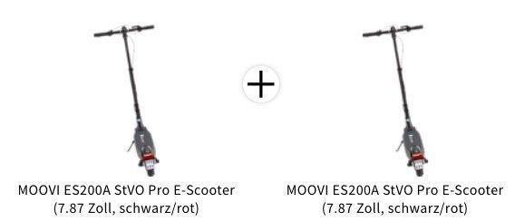 🔥 2x MOOVI ES200A StVO Pro E Scooter (7,87 Zoll, Schwarz Rot) zusammen nur 778,87€ (statt 1.398€)