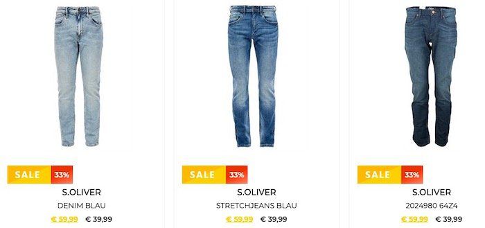Bei TaraM 40% Extra Rabatt (MBW 50€) auf reduzierte s.Oliver Jeans   z.B. 2x Blue Jeans für 47,99€ (statt 82€)