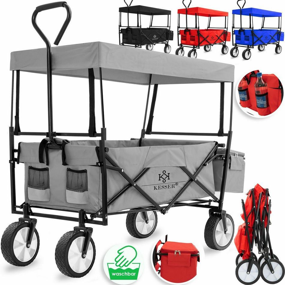 KESSER faltbarer Bollerwagen mit Dach und Tasche max. 100kg für 54,80€ (statt 69€)