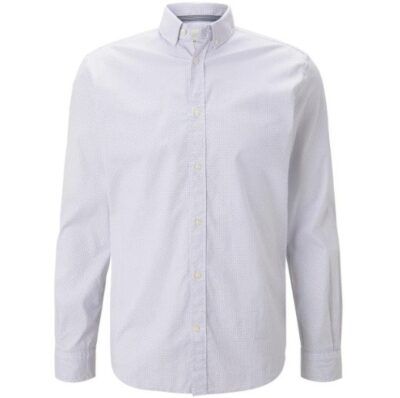 Tom Tailor Popeline-Hemd mit Musterung in Weiß für 14,39€ (statt 24€)