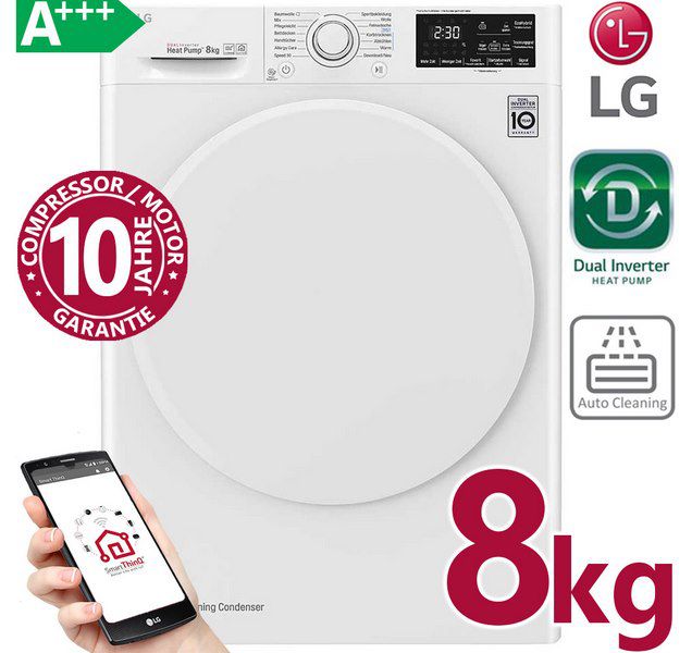 LG RT8DIHP   8kg Inverter Wärmepumpentrockner A+++ für 584,40€ (statt 659€)