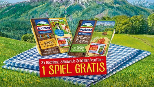 Hochland Käse: Für drei mal Hochland Sandwich Scheiben ein Ravensburger Mitbringspiel abgreifen