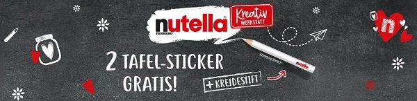Mit Nutella Tafel Sticker & Kreidestift gratis abfassen