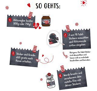 Mit Nutella Tafel Sticker & Kreidestift gratis abfassen