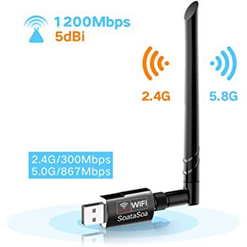 SoataSoa USB WLAN Adapter mit bis zu 1200 Mbit/s für 9,99€   Primer