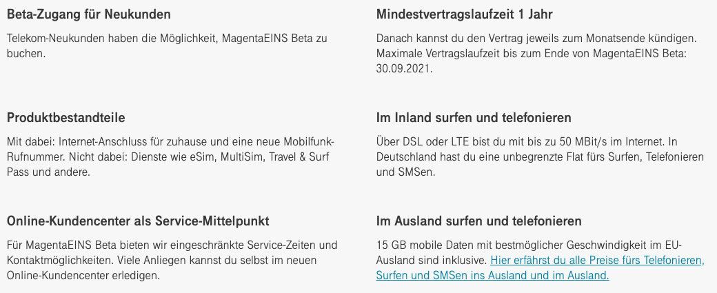 Telekom Neukunden: Telekom MagentaEINS Beta für 19,50€ mtl.   Unlimited (!) Internet zuhause + Mobilfunk