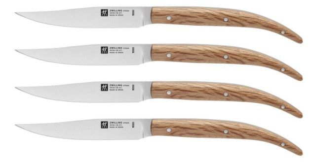 Zwilling Steak­mes­s­er­set 4 tlg. mit Eichenholzgriffen für 47,96€ (statt 72€)