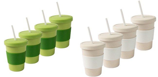 4er Set Coffee to go Bambus Kaffee Becher je 400ml für 9,99€ (statt 32€)