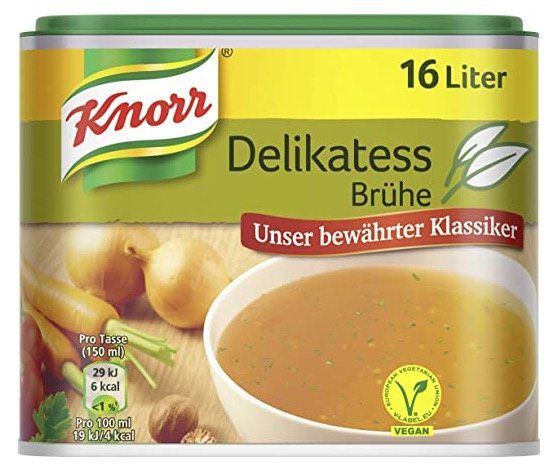 6er Pack Knorr Würzbasis Delikatess Brühe vegan ab 9€ (statt 14€)