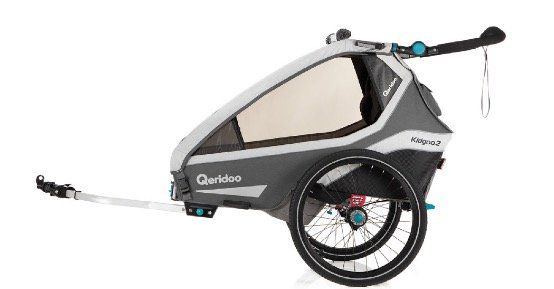 Qeridoo Kinderfahrradanhänger Kidgoo2 Grey Modell 2020 für 428,94€ (statt 479€)