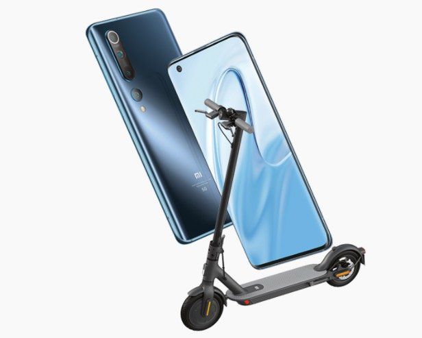 Xiaomi Mi 10 + Mi 1S E Scooter (mit Zulassung) für 1€ + Vodafone Flat mit 15GB LTE für 36,99€ mtl.