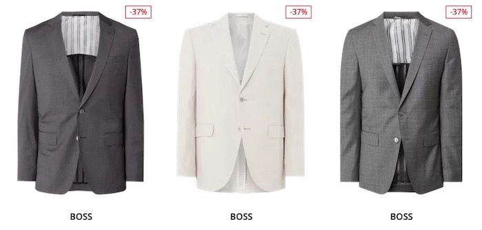 Sakko und Anzug Sale bis 66% Rabatt + 30% Extra Rabatt   z.B. s.Oliver Black Label für 125,99€