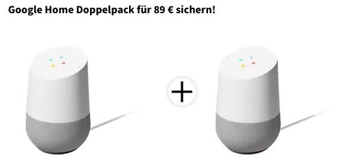 2er Pack Google Home Lautsprecher für 89€ (statt 158€)