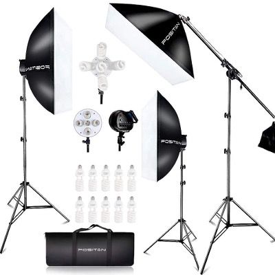 Photostudio Set mit 3 Softboxlampen 2500W und Lichtstativen für 82,99€ (statt 166€)