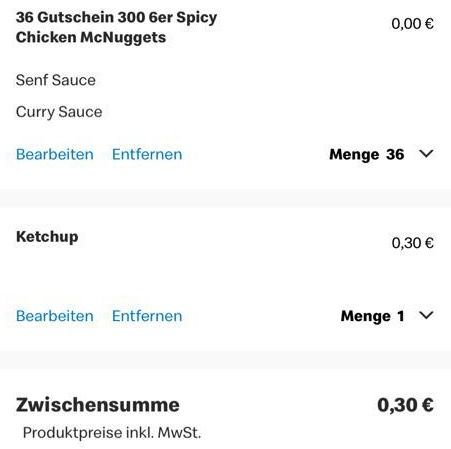 Abgelaufen! McDonalds Fehler: 432x Spicy Chicken McNuggets mit 72 Saucen für 0,30€ (statt 169,20)