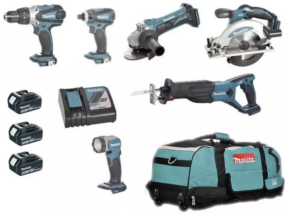 Makita DLX6011 Combo Kit mit diversen Geräten für 560,95€ (statt 675€)