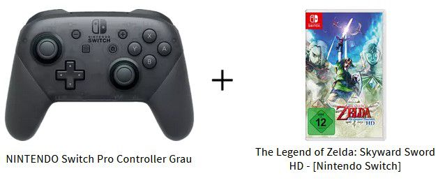 Nintendo Switch Pro Controller + The Legend of Zelda: Skyward Sword HD für 93,87€ (statt 106€)