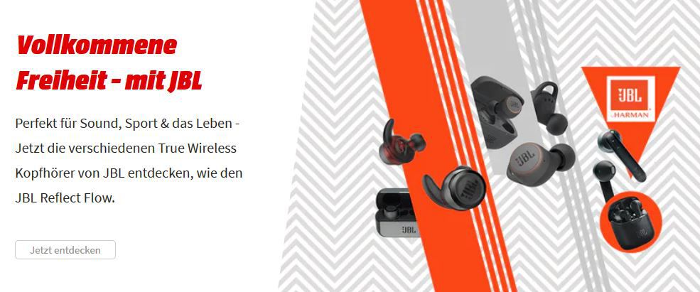 Media Markt JBL Kopfhörer Aktion   z.B. JBL Reflect Flow für 97,47€ (statt 111€)