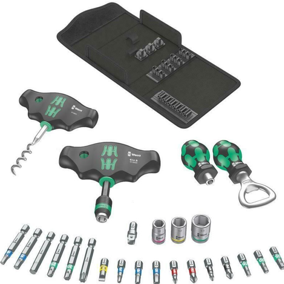 Bestpreis: Wera Bit Sortiment mit Quergriff und Stubby Universalhalter + Tasche für 22,49€ (statt 43€)