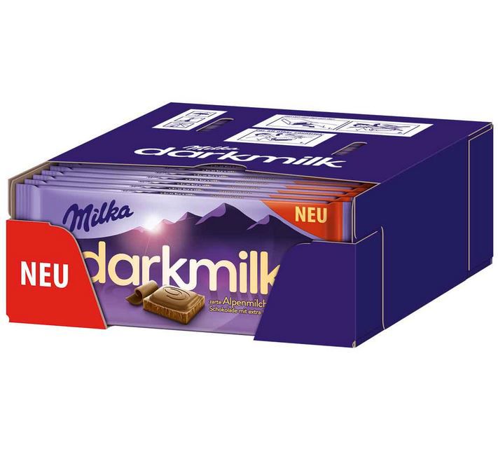Milka darkmilk Alpenmilch Schokolade 25 x 85g für 16,01€ (statt 30€)