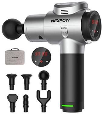 Nexpow JD AM02 Massagepistole mit 30 Geschwindigkeiten & 6 Köpfen für 59,99€ (statt 100€)