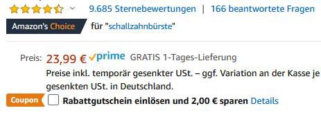 Fairywill FW507 elektr. Schallzahnbürste mit 5 Modi & 4 Aufsteckbürsten für 13,59€ (statt 24€)