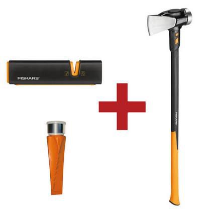 Fiskars IsoCore Spalthammer XXL + Dreh Spaltkeil SAFE T + XSharp Axt  & Messerschärfer für 99,90€ (statt 115€)