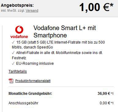 Xiaomi Mi 10 + Mi 1S E Scooter (mit Zulassung) für 1€ + Vodafone Flat mit 15GB LTE für 36,99€ mtl.