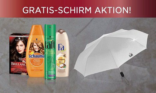 Mit dem Kauf von Schwarzkopf & Henkel Produkten Schirm gratis erhalten