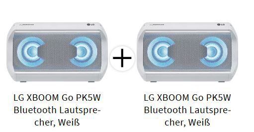 LG XBOOM Go PK5W Bluetooth Lautsprecher Doppelpack ab 103,89€ (statt 200€)