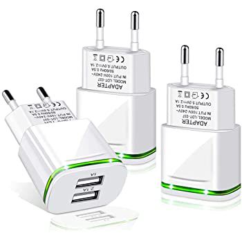 3er Pack LUOATIP USB Ladegeräte (2,1A) mit 2 Ports für 7,19€   Prime