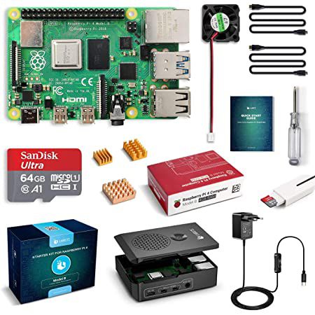 Raspberry Pi 4 Model B Kit mit 4GB & 64GB SD Karte für 82,79€ (statt 115€)